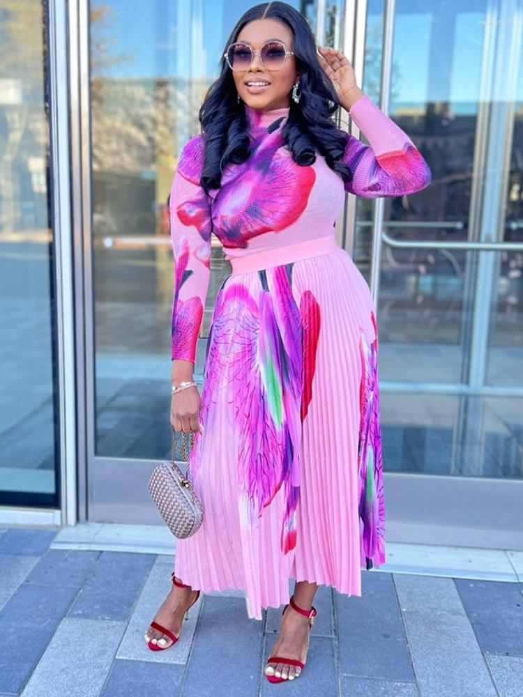 Casual Dresses Office Ladies Women High Waist Pleated Dress Classic Turtleneck Long Sleeve Fit And Flare Vintage Printed Vestido, Purple
Casual Dresses Office Ladies Women High Waist Pleated Dress Classic Turtleneck Long Sleeve Fit And Flare Vintage Printed Vestido, Purple