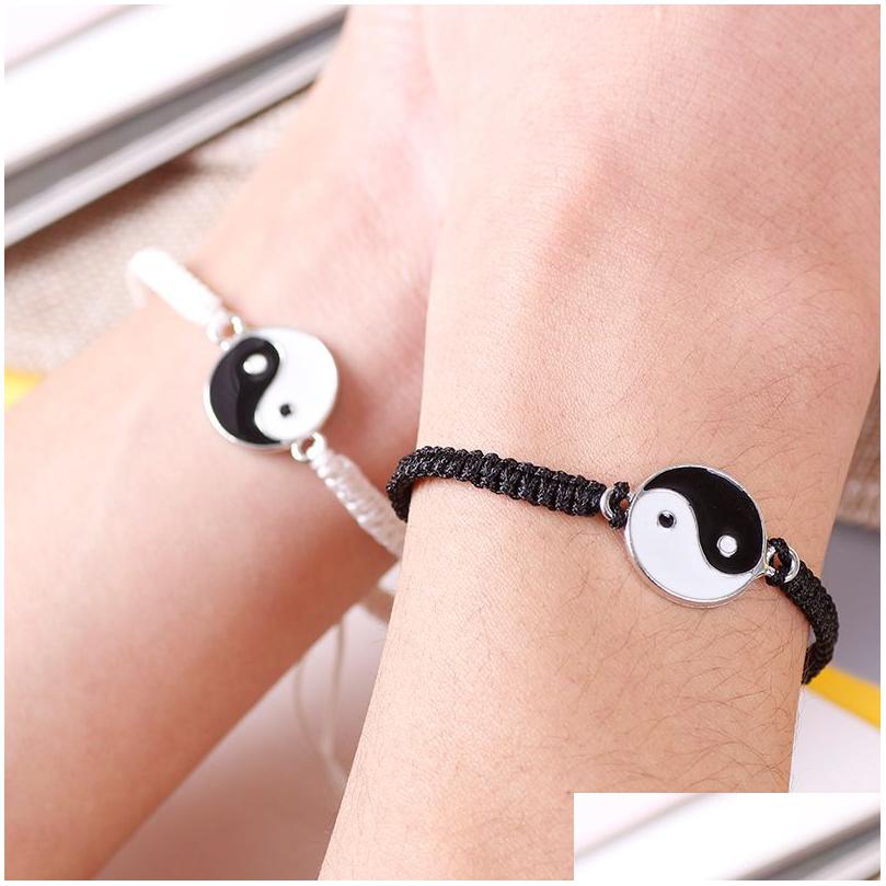 Charm Bracelets Friendship Couple Rope Bracelet Yin Yang Tai Vintage White Black Adjustable Handmade Jewelry Drop Delivery Dheqx
Charm Bracelets Friendship Couple Rope Bracelet Yin Yang Tai Vintage White Black Adjustable Handmade Jewelry Drop Delivery Dheqx
