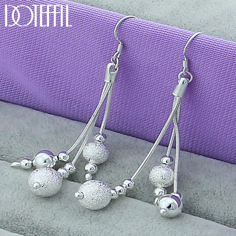 DOTEFFIL 925 Sterling Silver Smooth Matte Beads Drop Earrings For Woman Wedding Engagement Fashion Party Charm Jewelry
DOTEFFIL 925 Sterling Silver Smooth Matte Beads Drop Earrings For Woman Wedding Engagement Fashion Party Charm Jewelry