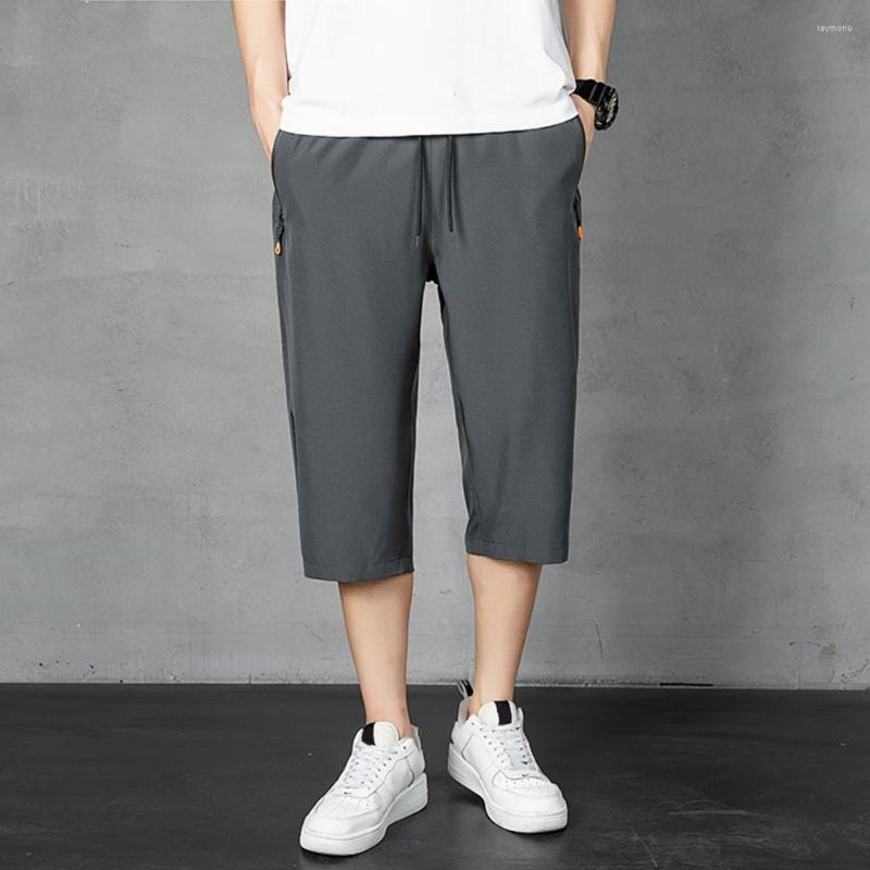 Men's Shorts Simple Cropped Pants Anti-pilling Ice Silk Mid-calf Length Mid-rise Soft Men Trousers Daily Garment, Black
Men's Shorts Simple Cropped Pants Anti-pilling Ice Silk Mid-calf Length Mid-rise Soft Men Trousers Daily Garment, Black