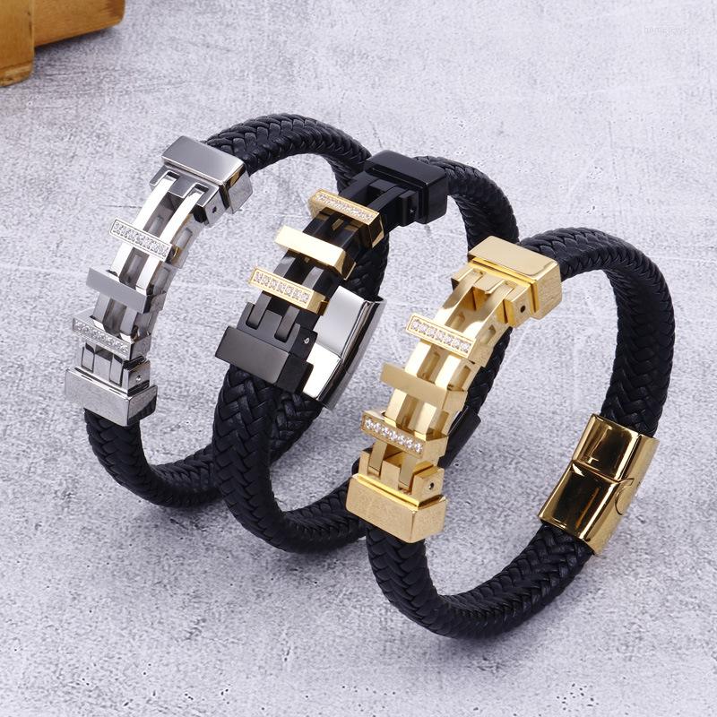 Link Bracelets European And American Trend Creative Stainless Steel Cowhide Bracelet Retro Black Titanium Rope
Link Bracelets European And American Trend Creative Stainless Steel Cowhide Bracelet Retro Black Titanium Rope