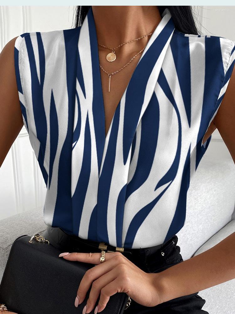 Women's Blouses Women's Summer Fashion Blouse Sexy V-neck Sleeveless Shirts Casual Print Office Ladies Tops 2023, C6
Women's Blouses Women's Summer Fashion Blouse Sexy V-neck Sleeveless Shirts Casual Print Office Ladies Tops 2023, C6
