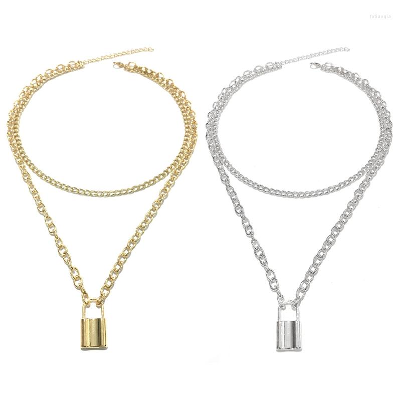 Pendant Necklaces 90s Double Layer Chain Necklace With Lock Women/men Punk Rock Padlock Vintage Emo Grunge Goth Jewelry
Pendant Necklaces 90s Double Layer Chain Necklace With Lock Women/men Punk Rock Padlock Vintage Emo Grunge Goth Jewelry