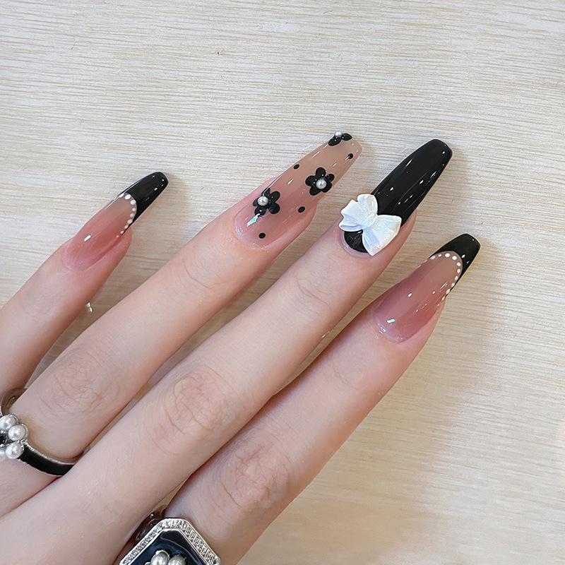False Nails Fake Long Black Small Flower Wave Dot Butterfly Nail Stickers Complete 24 With Glue SANA889, As
False Nails Fake Long Black Small Flower Wave Dot Butterfly Nail Stickers Complete 24 With Glue SANA889, As
