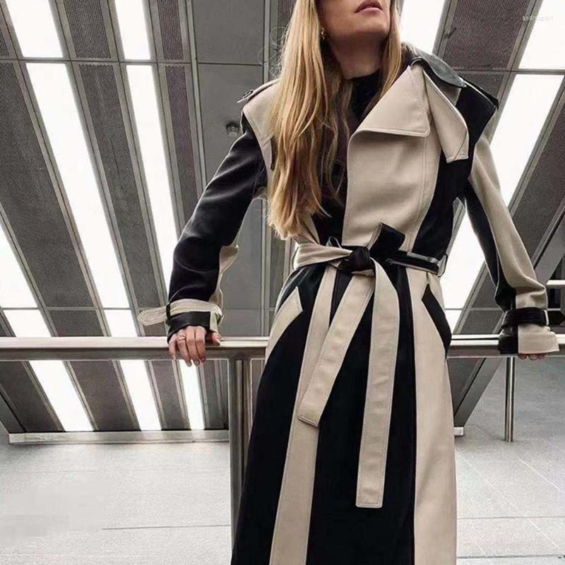 Women' Trench Coats Autumn Designer High Quality Sheepskin Genuine Leather Patchwork Belt Coat Chic Elegant Overcoat C070, Picture shown
Women' Trench Coats Autumn Designer High Quality Sheepskin Genuine Leather Patchwork Belt Coat Chic Elegant Overcoat C070, Picture shown