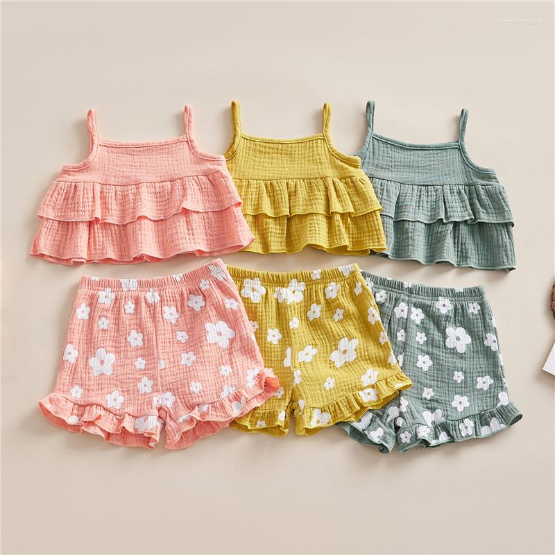 Clothing Sets Girls Suit 2023 Summer Fashion Toddler Solid Color Ruffle Sling Vest Floral Shorts Two-piece, Green
Clothing Sets Girls Suit 2023 Summer Fashion Toddler Solid Color Ruffle Sling Vest Floral Shorts Two-piece, Green