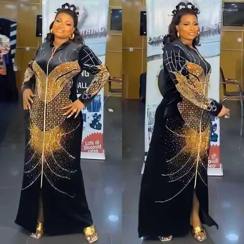 Ethnic Clothing 2023 African Dresses For Women Autumn Long Sleeve Polyester Black Green Blue Dress Maxi Christmas Robes
Ethnic Clothing 2023 African Dresses For Women Autumn Long Sleeve Polyester Black Green Blue Dress Maxi Christmas Robes