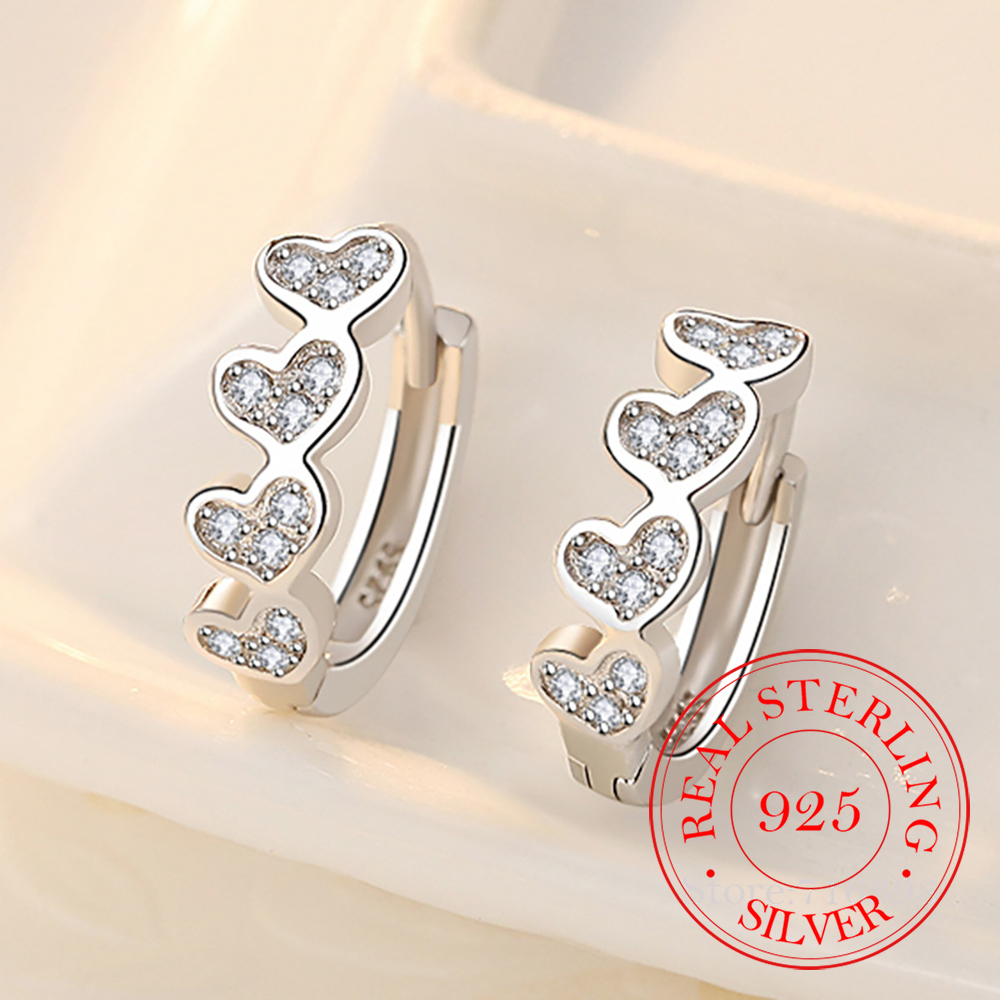 925 Sterling Silver Crystal Heart Charm Stud Earrings For Women Girl Elegant Party Jewelry Prevent Allergy Wedding Gift
925 Sterling Silver Crystal Heart Charm Stud Earrings For Women Girl Elegant Party Jewelry Prevent Allergy Wedding Gift