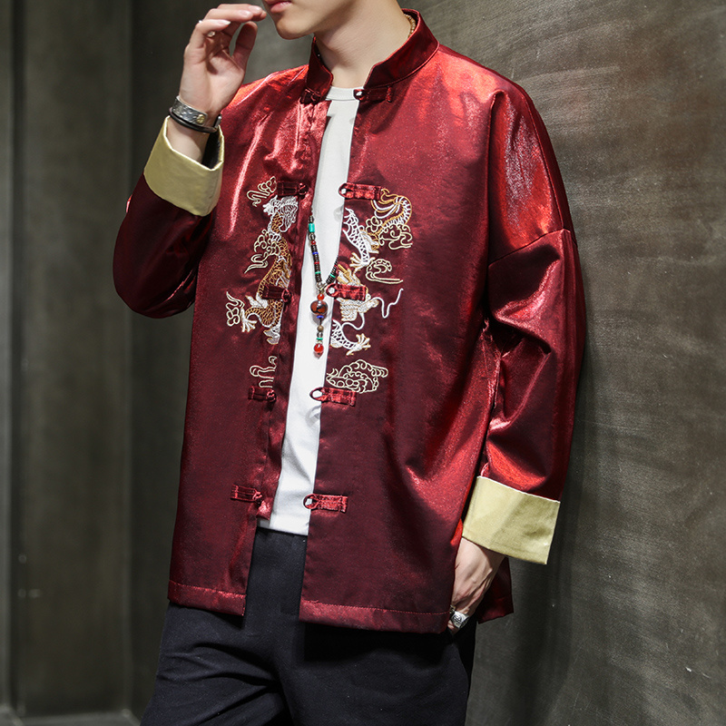 Men's Jackets Chinese Style Frog Tang Suit Embroidered Jacket Stand-up Collar Tunic Coat Top Improved HanfuMen's, Y501 black
Men's Jackets Chinese Style Frog Tang Suit Embroidered Jacket Stand-up Collar Tunic Coat Top Improved HanfuMen's, Y501 black