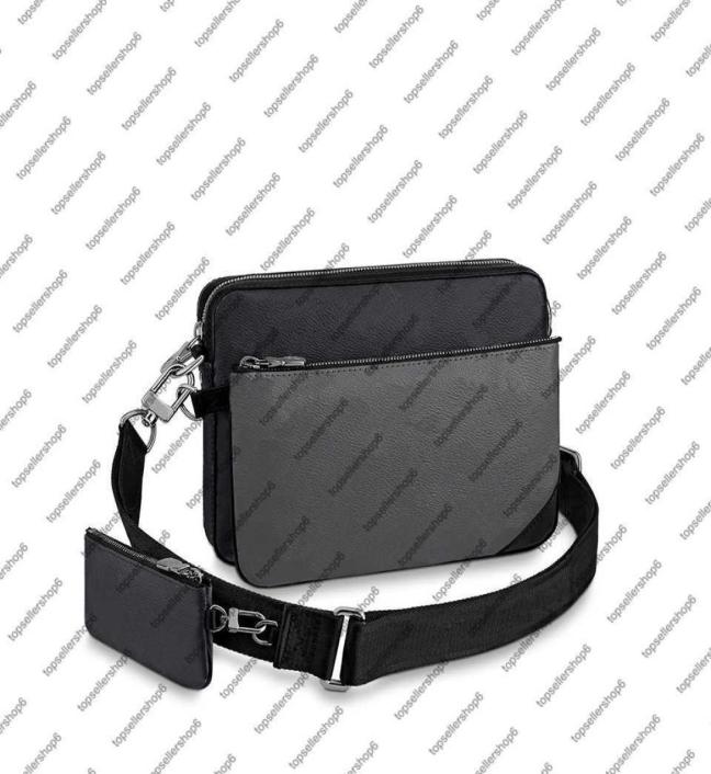 M69443 TRIO MESSENGER men Eclipse 3 sets canvas designer original calfleather trim strap crossbody shoulder bag purse6149392, Black
M69443 TRIO MESSENGER men Eclipse 3 sets canvas designer original calfleather trim strap crossbody shoulder bag purse6149392, Black