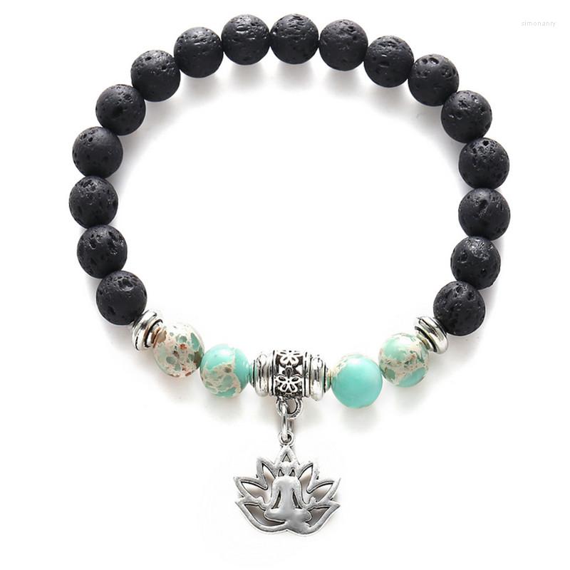 Strand Charms Lotus Volcanic Lava Stone Beaded Prayer Bracelets For Women Men Jewelry Fashion Elastic Boho Yoga Chakra Bracelet
Strand Charms Lotus Volcanic Lava Stone Beaded Prayer Bracelets For Women Men Jewelry Fashion Elastic Boho Yoga Chakra Bracelet