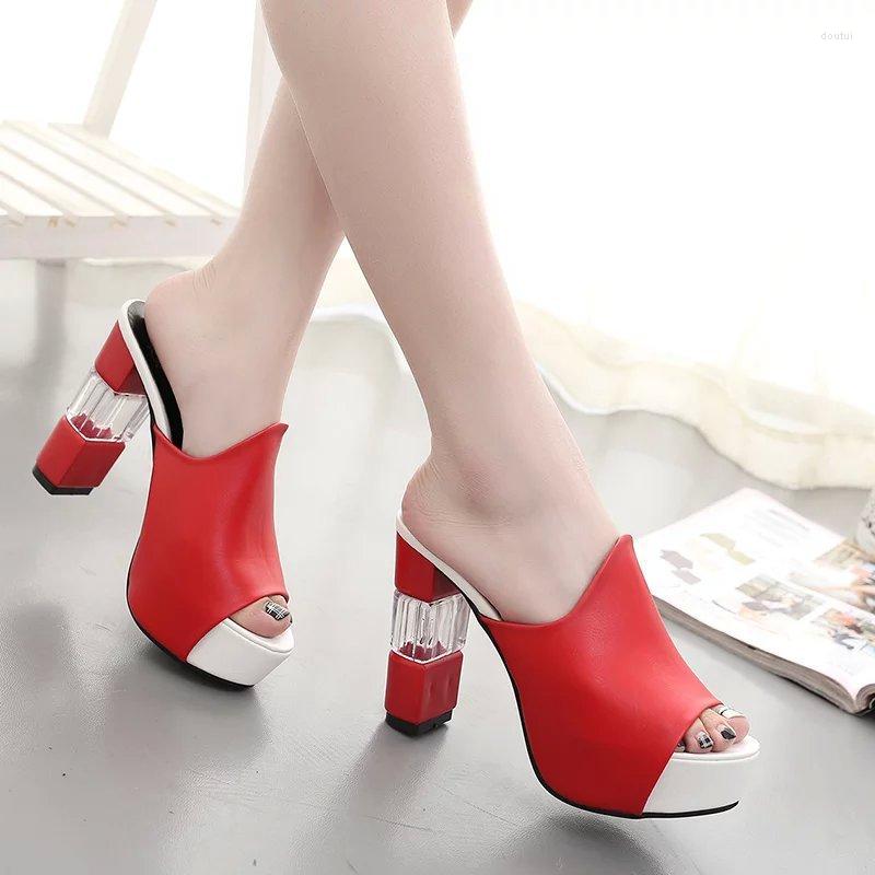 Slippers Fashion Thick Heel High Heels Female Fish Mouth Sandals One Word Wish Large Size Women's Shoes, Black
Slippers Fashion Thick Heel High Heels Female Fish Mouth Sandals One Word Wish Large Size Women's Shoes, Black