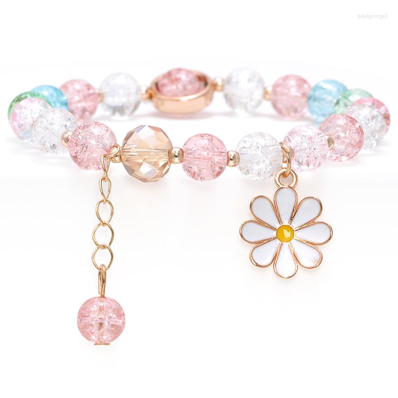 Strand Fashion Korean Crystal Glass Bangle Bracelet For Women Girls Resin Beads Little Daisy Charms Bracelets Pedant Jewelry Gifts
Strand Fashion Korean Crystal Glass Bangle Bracelet For Women Girls Resin Beads Little Daisy Charms Bracelets Pedant Jewelry Gifts