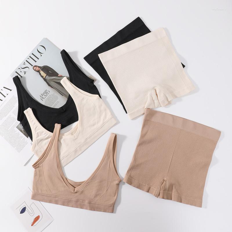 Bras Sets Seamless Bra Set Women V Neck Wireless Brassiere Sexy Lingerie Soft Shorts Women's Underwear Female Comfy Intimates, Beige
Bras Sets Seamless Bra Set Women V Neck Wireless Brassiere Sexy Lingerie Soft Shorts Women's Underwear Female Comfy Intimates, Beige