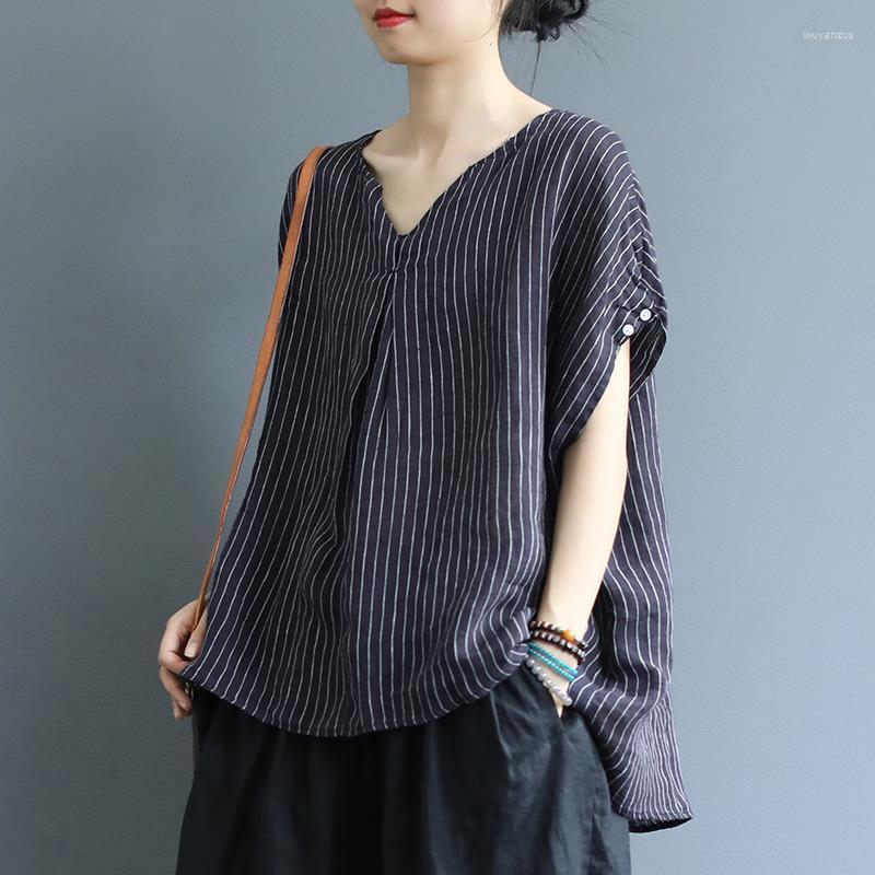 Women's T Shirts Cotton Linen Striped Women T-Shrirts Summer Vintage 2023 V-Neck Loose Short-Sleeved Feamel Pulls Outwear Tops Tees, Gray
Women's T Shirts Cotton Linen Striped Women T-Shrirts Summer Vintage 2023 V-Neck Loose Short-Sleeved Feamel Pulls Outwear Tops Tees, Gray