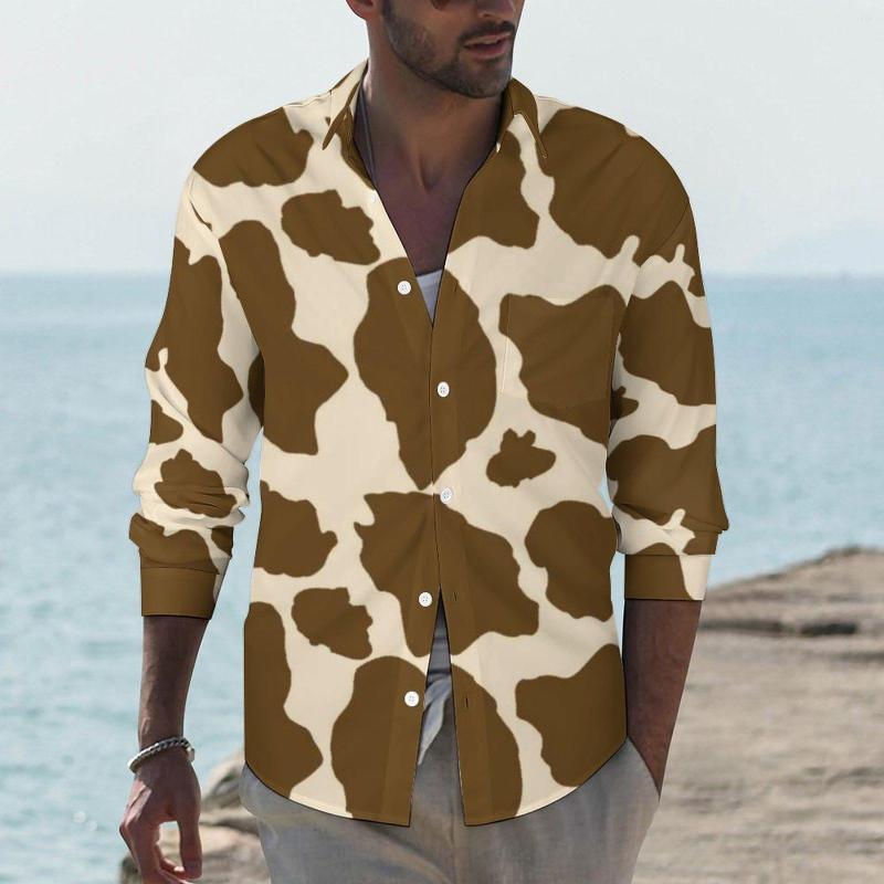Men' Casual Shirts Brown Spots Cow Print Farmer Farm Animals Trendy Shirt Long Sleeve Loose Street Blouses Autumn Graphic Clothing, Style-14
Men' Casual Shirts Brown Spots Cow Print Farmer Farm Animals Trendy Shirt Long Sleeve Loose Street Blouses Autumn Graphic Clothing, Style-14