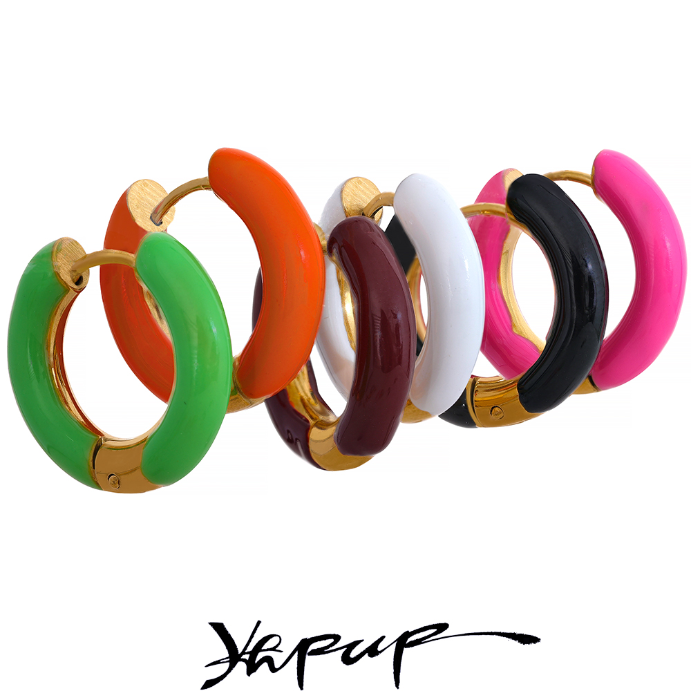 Yhpup 20mm Trendy Orange Green Enamel Stainless Steel Round Hoop Huggie Earrings Waterproof Charm Fashion Daily Jewelry Women
Yhpup 20mm Trendy Orange Green Enamel Stainless Steel Round Hoop Huggie Earrings Waterproof Charm Fashion Daily Jewelry Women