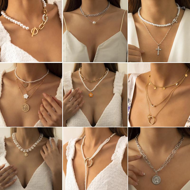 Pendant Necklaces Fashion Pearl Choker Necklace Women Gold Color Double Layer Chain Virgin Mary Coin Jewelry Collar
Pendant Necklaces Fashion Pearl Choker Necklace Women Gold Color Double Layer Chain Virgin Mary Coin Jewelry Collar