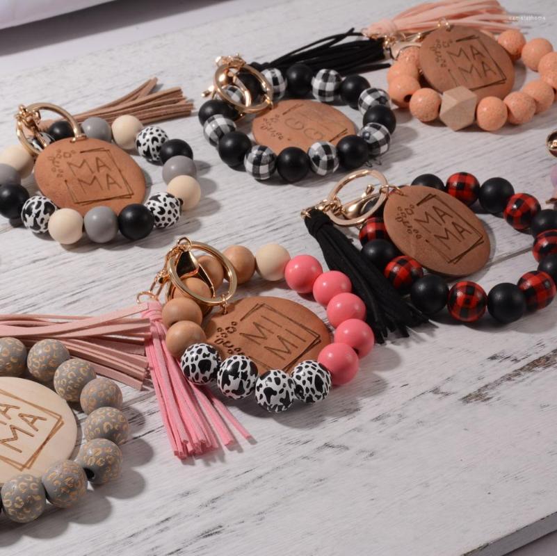 Keychains MAMA Bracelet Wristband Keychain For Women Tassel Bag Pendant Accessory Leopard Print Silicone Bead Keyring Mothers Day Gift
Keychains MAMA Bracelet Wristband Keychain For Women Tassel Bag Pendant Accessory Leopard Print Silicone Bead Keyring Mothers Day Gift