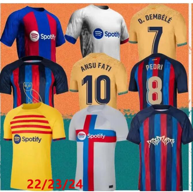 23 24 Barcelona Soccer Jerseys Barca LEWANDOWSKI PEDRI GAVI FERRAN Camiseta De Futbol Barca RAPHINHA 22 23 24 ANSU FATI Football Shirt MEMPHIS Kits Men Kids
23 24 Barcelona Soccer Jerseys Barca LEWANDOWSKI PEDRI GAVI FERRAN Camiseta De Futbol Barca RAPHINHA 22 23 24 ANSU FATI Football Shirt MEMPHIS Kits Men Kids