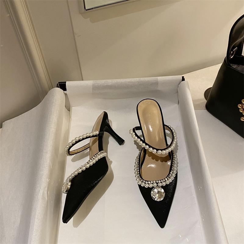 Sandals The Women Fashion Pointed Toe Baotou High Heel Shoes Lady Sexy Wedding Heels With Pearl Deco Female Party ShoesSandals, White
Sandals The Women Fashion Pointed Toe Baotou High Heel Shoes Lady Sexy Wedding Heels With Pearl Deco Female Party ShoesSandals, White