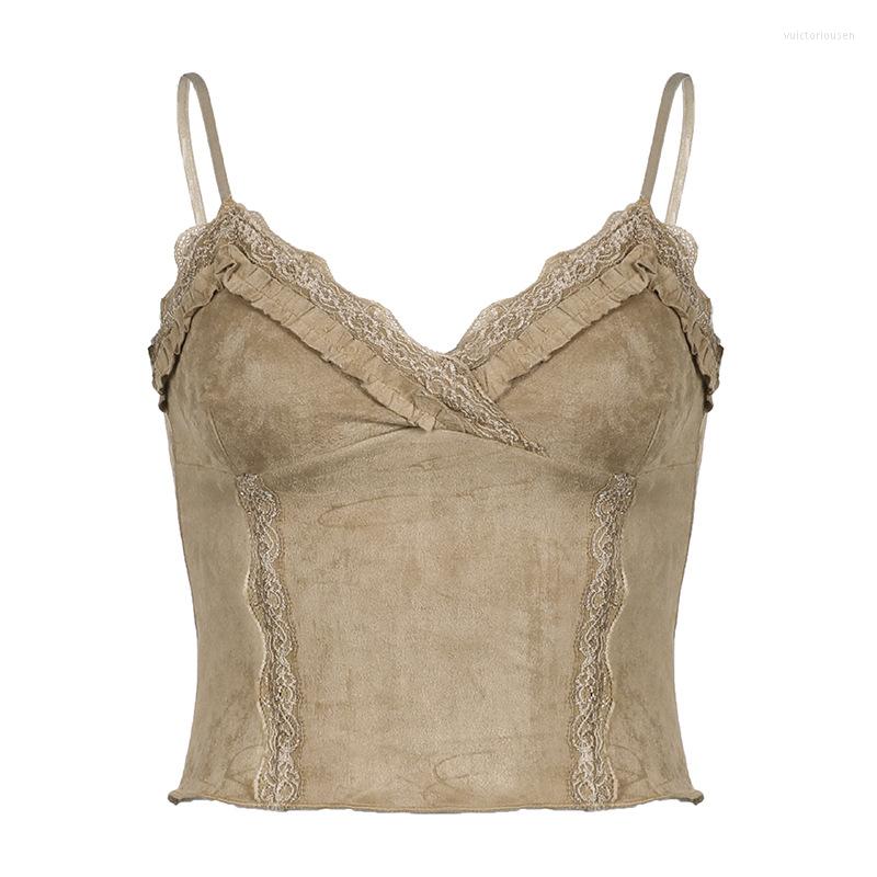 Women' Tanks Vintage Lace Ruffle Strap Top Women 2023 Summer Millennium Spicy Girls Sexy Tight Back V-neck Tank, Khaki
Women' Tanks Vintage Lace Ruffle Strap Top Women 2023 Summer Millennium Spicy Girls Sexy Tight Back V-neck Tank, Khaki