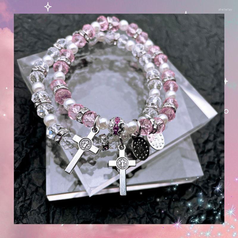 Strand Y2k Cross Crystal Bracelet Aesthetic Charm Design Stretch Pink Beaded Bangles For Women Punk Gothic Accessories Luxury Jewelry
Strand Y2k Cross Crystal Bracelet Aesthetic Charm Design Stretch Pink Beaded Bangles For Women Punk Gothic Accessories Luxury Jewelry
