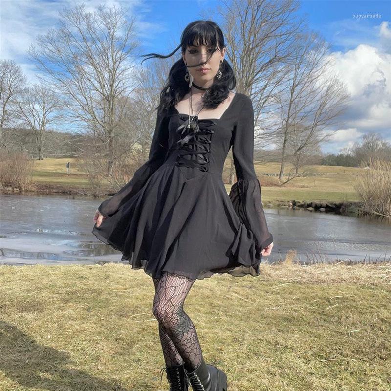 Casual Dresses MONMOIRA Gothic Patchwork Lace-up Milkmaid Chiffon Dress Women Punk Horn Sleeve Autumn Girls Cwd1341-5, Black
Casual Dresses MONMOIRA Gothic Patchwork Lace-up Milkmaid Chiffon Dress Women Punk Horn Sleeve Autumn Girls Cwd1341-5, Black