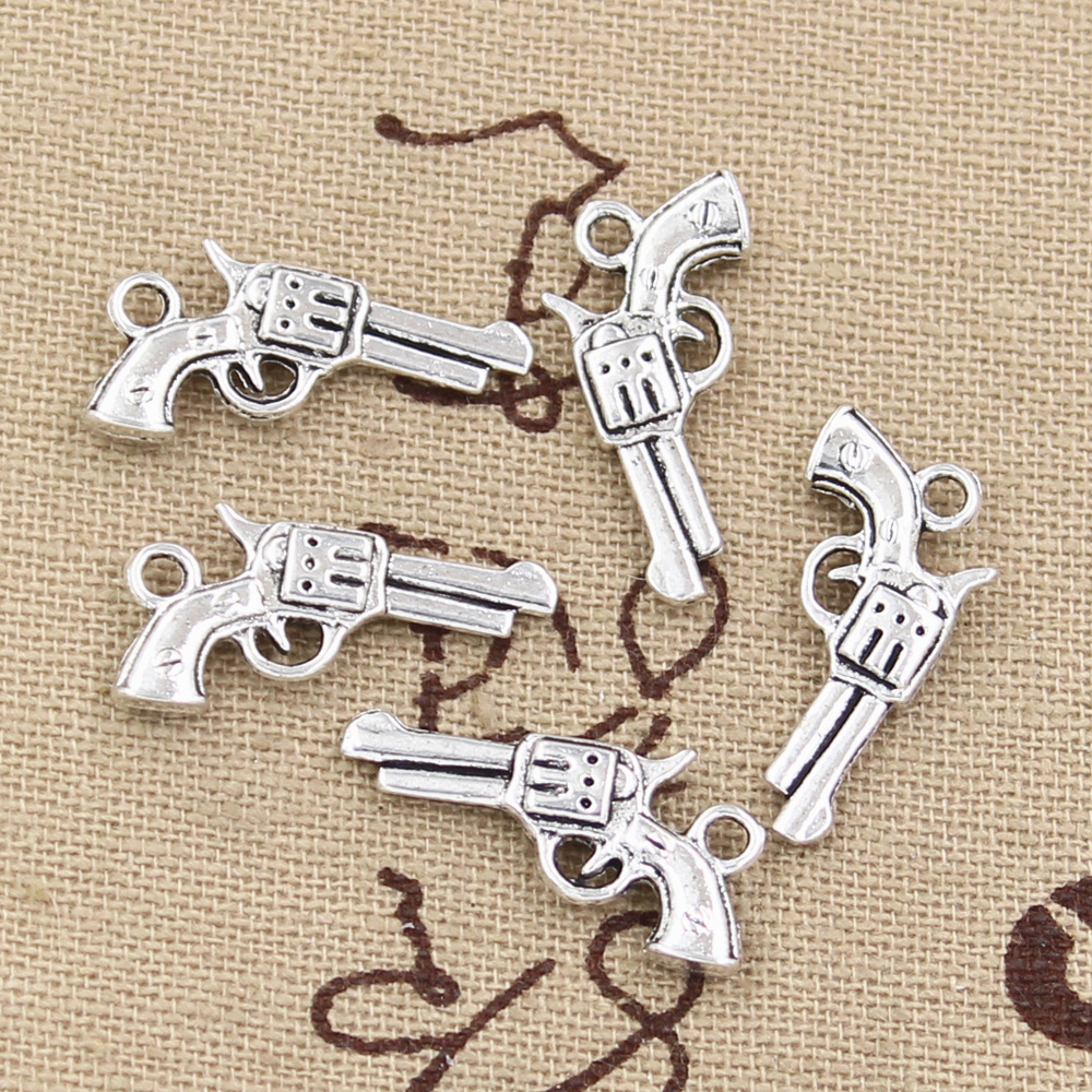 30pcs Charms Pistol Gun 22x12mm Handmade Craft Pendant Making fit,Vintage Tibetan Bronze Silver color,DIY For Bracelet Necklace
30pcs Charms Pistol Gun 22x12mm Handmade Craft Pendant Making fit,Vintage Tibetan Bronze Silver color,DIY For Bracelet Necklace