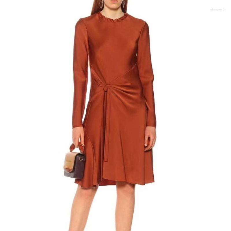 Casual Dresses QUALITY Est HIGH 2023 Fashion Women's Elegant Long Sleeve O-Neck Drawstring Bow Brown Soft Dress, Picture shown
Casual Dresses QUALITY Est HIGH 2023 Fashion Women's Elegant Long Sleeve O-Neck Drawstring Bow Brown Soft Dress, Picture shown