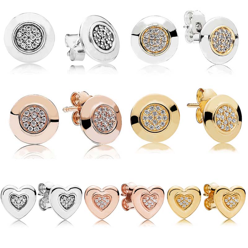 Original Rose PAN Golden Two-tone Signature Heart Stud Earring For Women 925 Sterling Silver Wedding Gift Fashion Jewelry
Original Rose PAN Golden Two-tone Signature Heart Stud Earring For Women 925 Sterling Silver Wedding Gift Fashion Jewelry