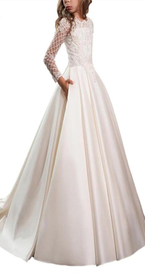 Princess White Lace Flower Girl Dresses Long Sleeves First Communion Gowns Birthday Party Dresses with Buttons Pageant Gown1321291, Hunter
Princess White Lace Flower Girl Dresses Long Sleeves First Communion Gowns Birthday Party Dresses with Buttons Pageant Gown1321291, Hunter