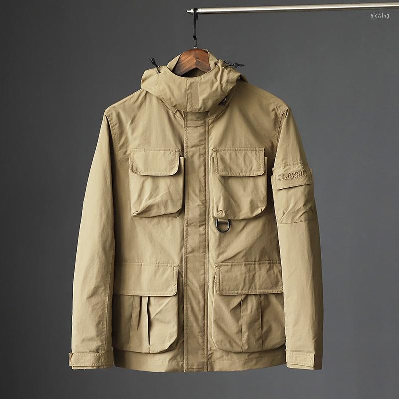 Men's Jackets Spring Autumn Jacket Mens Windproof Waterproof Multi-pocket Outdoor Fashion Cargo Coat Trend Hoodies Outerwear Ropa Hombre, Army green
Men's Jackets Spring Autumn Jacket Mens Windproof Waterproof Multi-pocket Outdoor Fashion Cargo Coat Trend Hoodies Outerwear Ropa Hombre, Army green