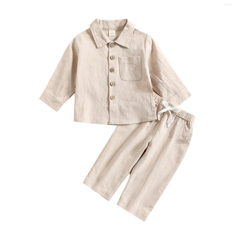 Clothing Sets Toddler Baby Boy Cotton Linen Pants Set Solid Long Sleeve Button Down T-Shirt Tops And Fall Outfit Clothes
Clothing Sets Toddler Baby Boy Cotton Linen Pants Set Solid Long Sleeve Button Down T-Shirt Tops And Fall Outfit Clothes
