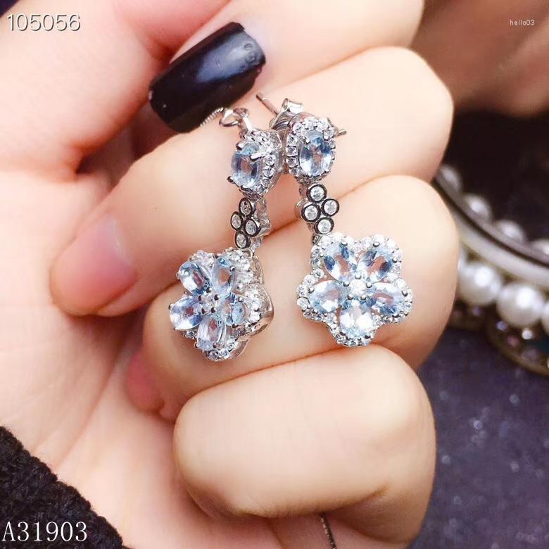 Dangle Earrings KJJEAXCMY Boutique Jewelry 925 Silver-inlaid Natural Sapphire Woman Earpendant Support Detection