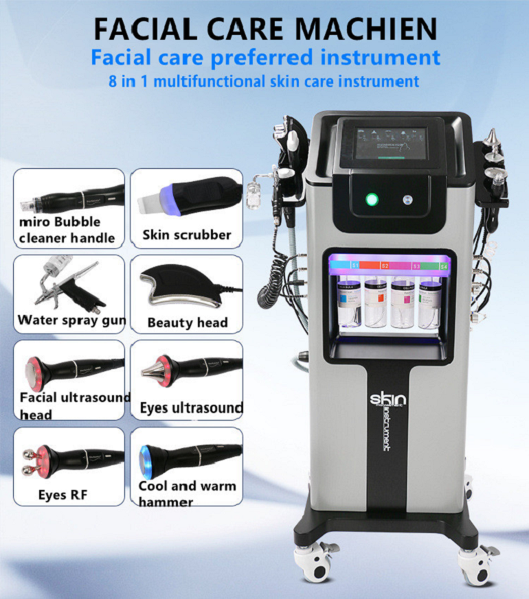 8 in 1 Multi-Functional Hyda Facial Cleaning Dermabrasion Skin Care Machine Deep Cleansing Face Microdermabrasion Oxygen jet Beauty Salon Equipment SPA Machine
8 in 1 Multi-Functional Hyda Facial Cleaning Dermabrasion Skin Care Machine Deep Cleansing Face Microdermabrasion Oxygen jet Beauty Salon Equipment SPA Machine