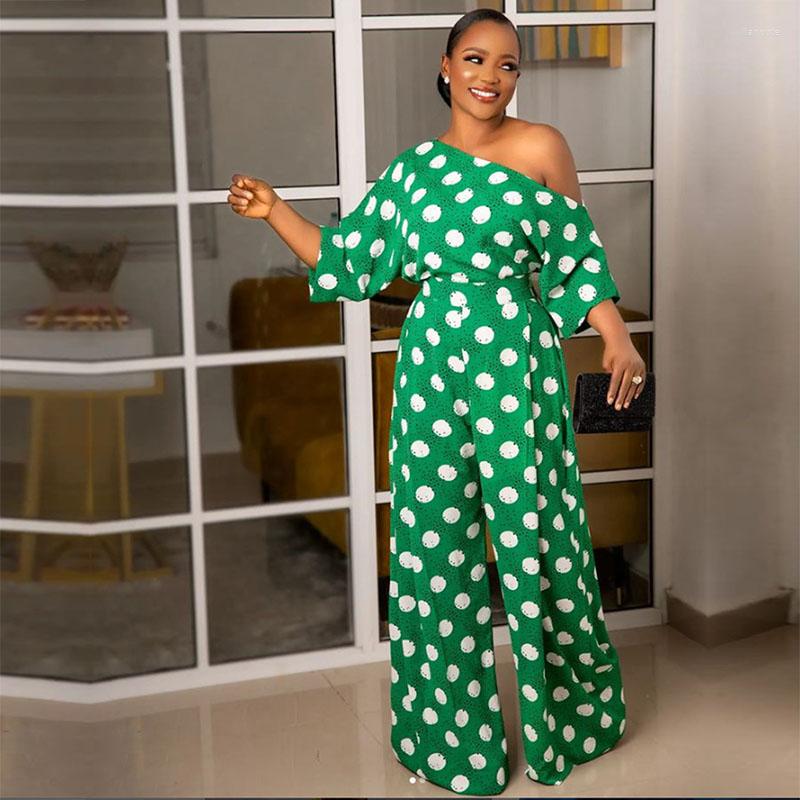Ethnic Clothing African Clothes For Women Summer Polka Dot Print Sexy Sloping Shoulder High Waist Jumpsuit Fashion Party Robe Africaine
Ethnic Clothing African Clothes For Women Summer Polka Dot Print Sexy Sloping Shoulder High Waist Jumpsuit Fashion Party Robe Africaine