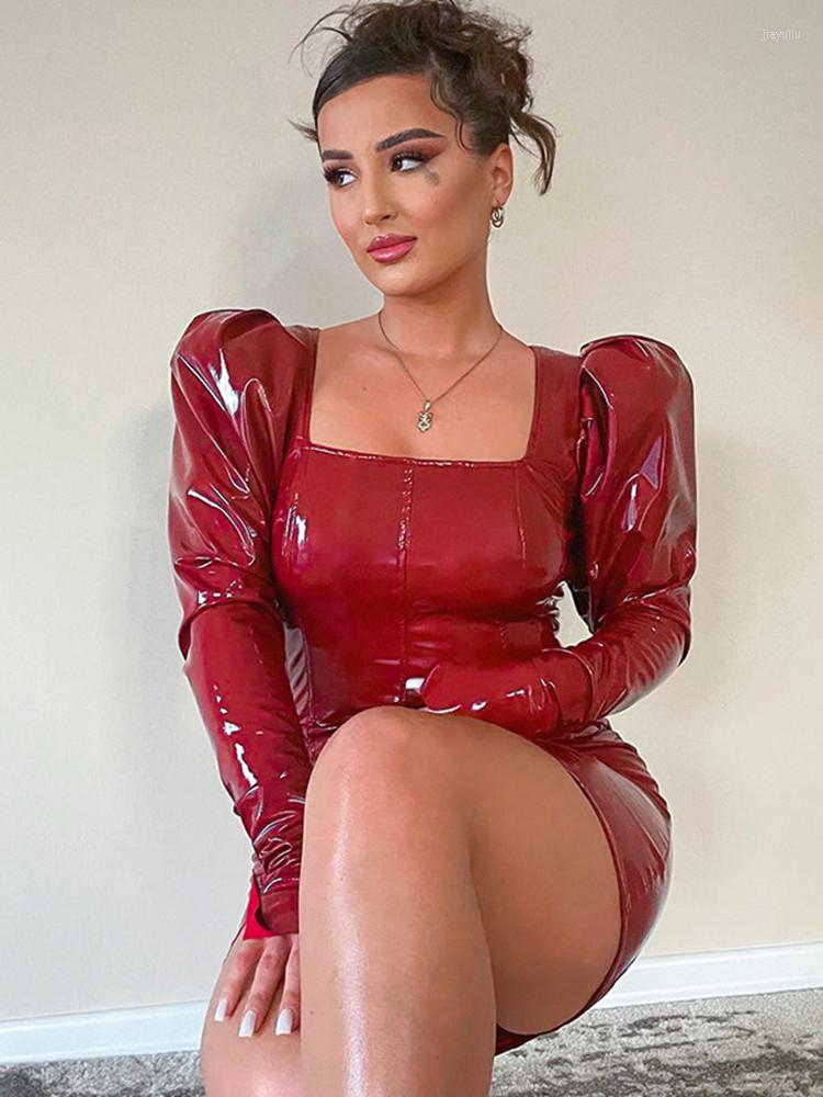 Casual Dresses Women Elegant PU Leather Puff Sleeve Mini Dress Sexy Outfits Fashion Bodycon Club Party Clothes, Black
Casual Dresses Women Elegant PU Leather Puff Sleeve Mini Dress Sexy Outfits Fashion Bodycon Club Party Clothes, Black