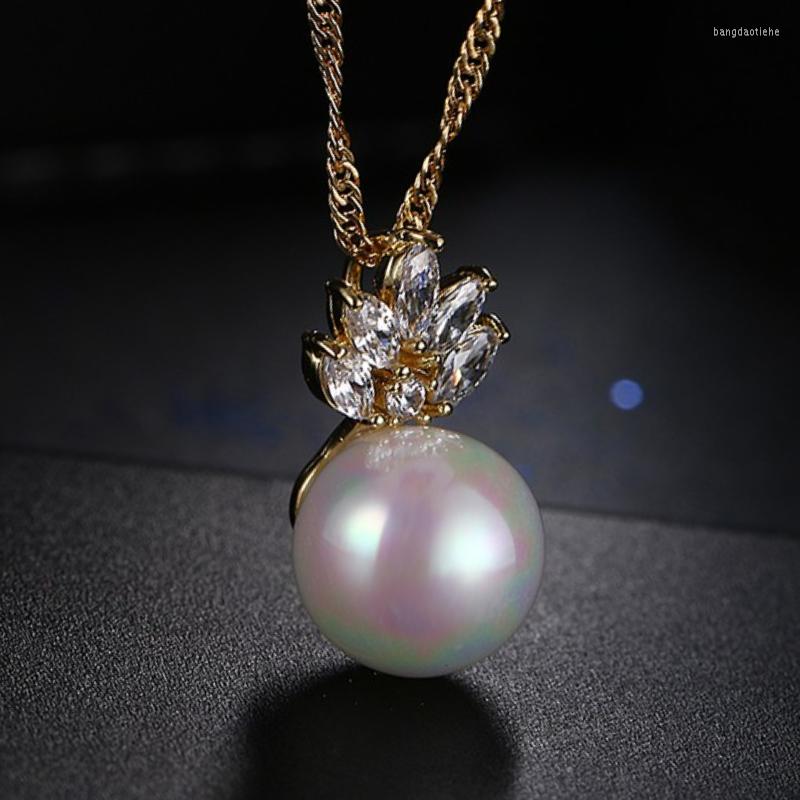 Chains AMC Fashion Jewelry Female Drop Flower Cubic Zirconia Pendant Necklace With Big Pearl Party Gift For Women
Chains AMC Fashion Jewelry Female Drop Flower Cubic Zirconia Pendant Necklace With Big Pearl Party Gift For Women