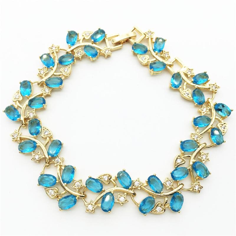 Link Bracelets Chain Pretty OVAL Blue Zircon Bracelet & Bangle Cubic Zirconia Jewelry Accessories For Women
Link Bracelets Chain Pretty OVAL Blue Zircon Bracelet & Bangle Cubic Zirconia Jewelry Accessories For Women