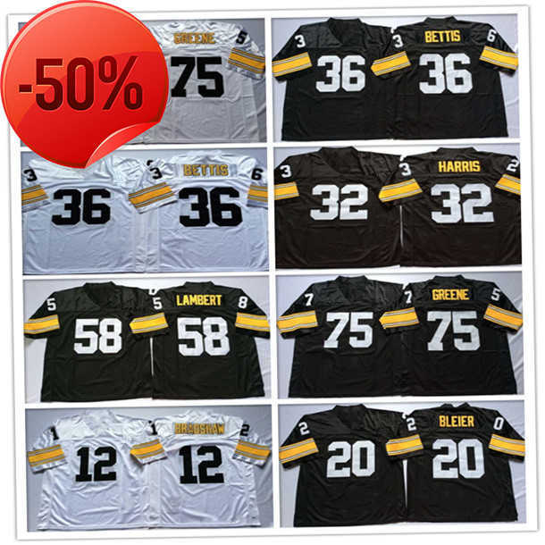 Ncaa Men Vintage Football 32 Franco Harris 20 Rocky Bleier 36 Jerome Bettis 58 Jack Lambert 75 Joe Greene Jersey White Black Size -3XL, As pic
Ncaa Men Vintage Football 32 Franco Harris 20 Rocky Bleier 36 Jerome Bettis 58 Jack Lambert 75 Joe Greene Jersey White Black Size -3XL, As pic