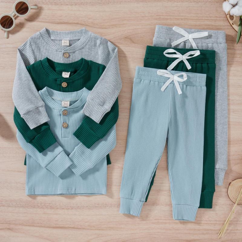 Clothing Sets 2-6Y Autumn Winter Casual Kids Boys Clothes Solid Ribbed Knitted Long Sleeve T-shirts Tops Elastic Pants Tracksuits
Clothing Sets 2-6Y Autumn Winter Casual Kids Boys Clothes Solid Ribbed Knitted Long Sleeve T-shirts Tops Elastic Pants Tracksuits