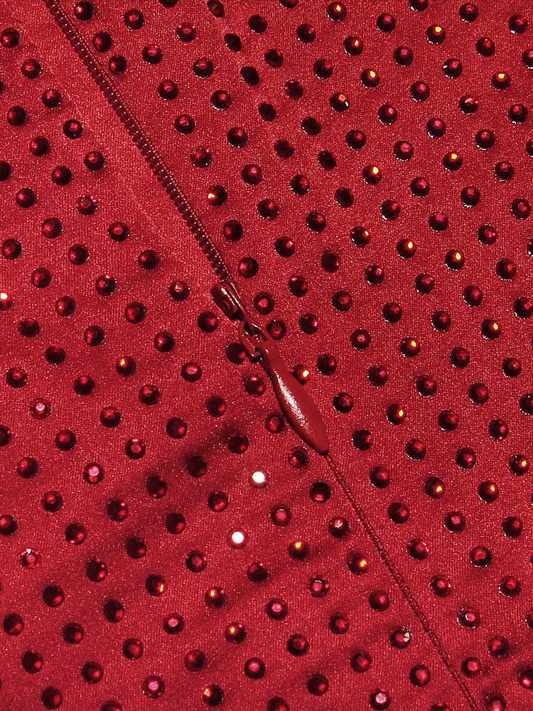 Christmas Celebrity Red Mini Dress Fashion Rave Outfits New Luxury Design Hot Fix Diamonds Party Dresses For Women 2022