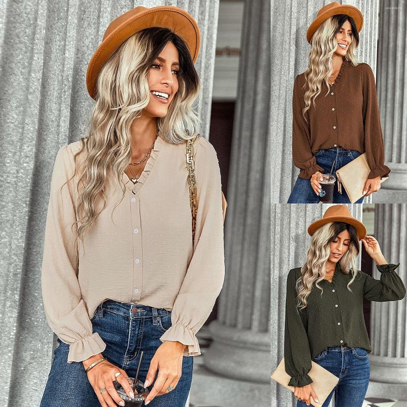 Women' Blouses 2023 Summer Women Tops Casual V-Neck Long Sleeves Spring Chiffon Polka Dots Shirt, Apricot
Women' Blouses 2023 Summer Women Tops Casual V-Neck Long Sleeves Spring Chiffon Polka Dots Shirt, Apricot
