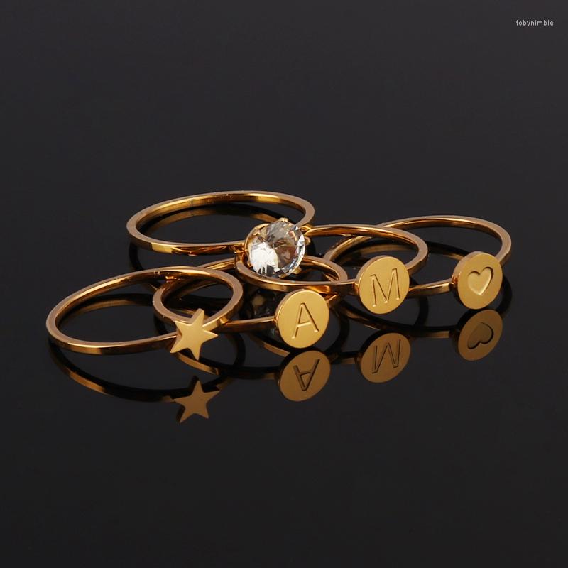 Cluster Rings Stainless Steel Ring Women Letter For Star Love Personality Combination Accessory
Cluster Rings Stainless Steel Ring Women Letter For Star Love Personality Combination Accessory