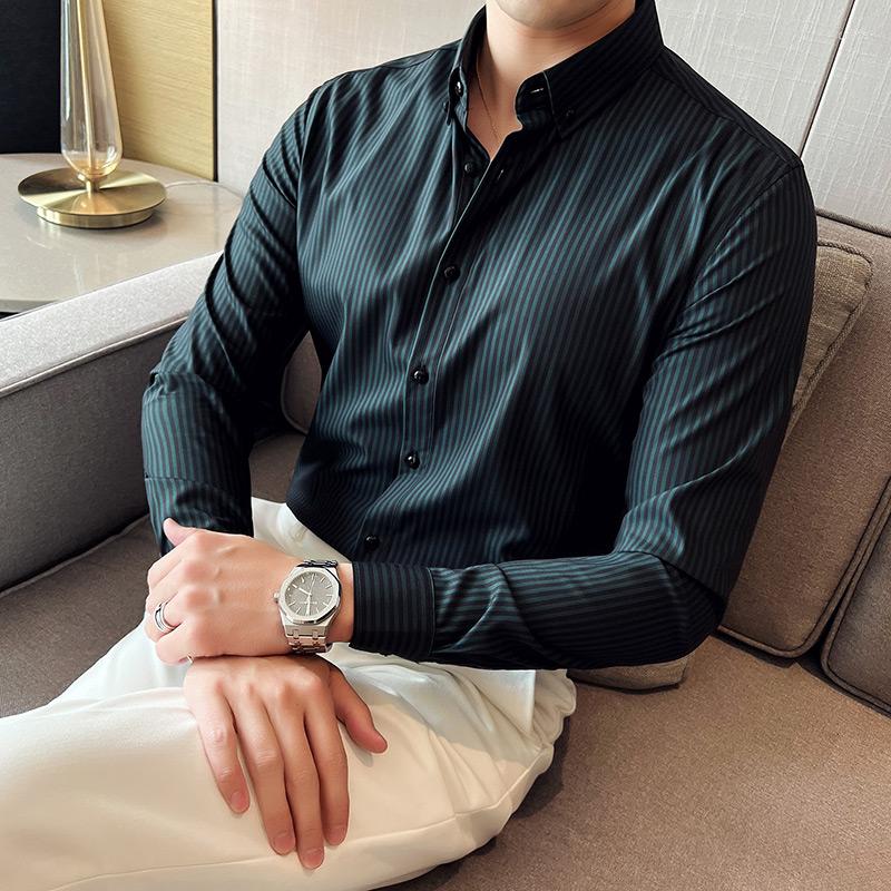 Men's Casual Shirts Camisas De Hombre Plus Size 4XL-M Autumn Winter Long Sleeve Striped For Men Clothing 2023 Slim Fit Prom Tuxedo, Green
Men's Casual Shirts Camisas De Hombre Plus Size 4XL-M Autumn Winter Long Sleeve Striped For Men Clothing 2023 Slim Fit Prom Tuxedo, Green
