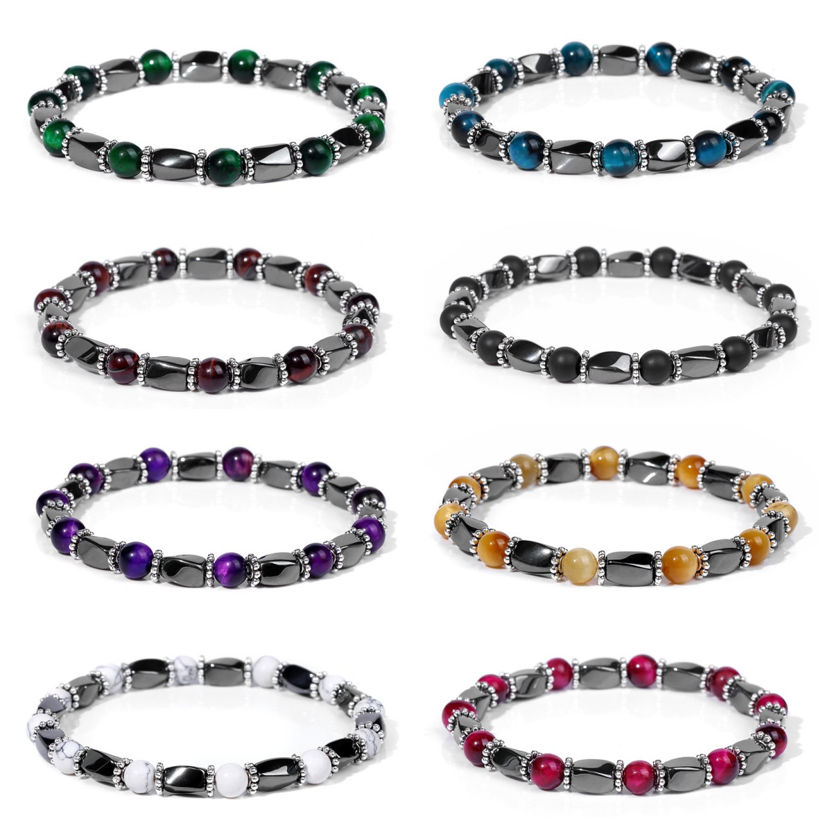Natural Stone Beads Bracelet Charm Energy Hematite Button Beads Elastic Bracelet Women Men Jewelry
Natural Stone Beads Bracelet Charm Energy Hematite Button Beads Elastic Bracelet Women Men Jewelry