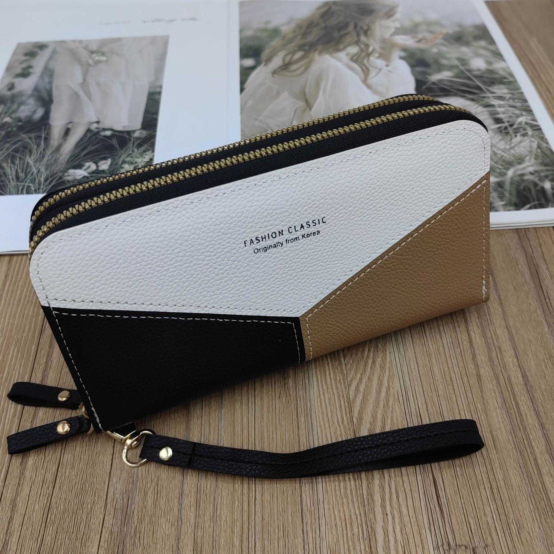 Wholesale Ladies Purse Long Clutch Mobile Phone Bag Fashion Stitching Contrast Color Double Layer Zipper Large Capacity, Red
Wholesale Ladies Purse Long Clutch Mobile Phone Bag Fashion Stitching Contrast Color Double Layer Zipper Large Capacity, Red