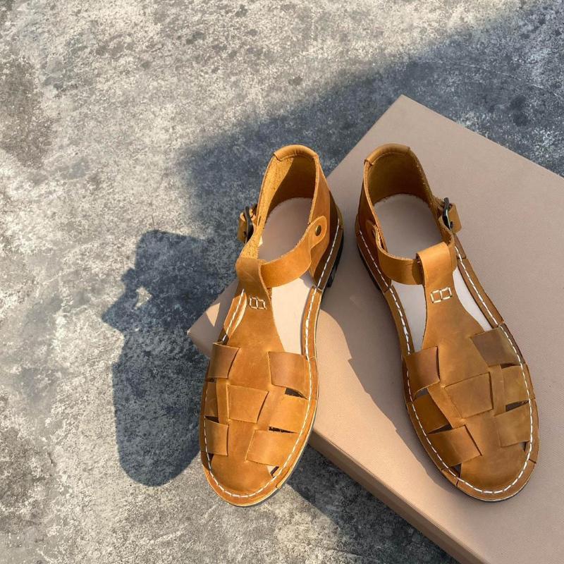 Sandals Retro Women Round Toe Shoes Buckle Strap Genuine Leather Cover Heel Summer Sapato Feminino Size 35-40, Picture shown
Sandals Retro Women Round Toe Shoes Buckle Strap Genuine Leather Cover Heel Summer Sapato Feminino Size 35-40, Picture shown