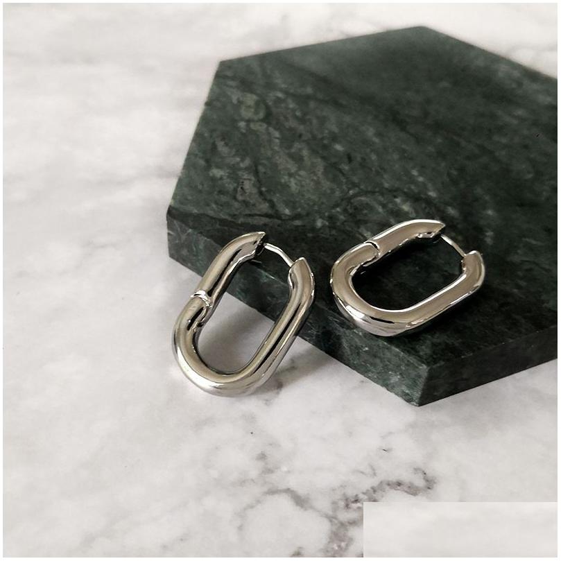 Hoop Huggie Fashion Square Earrings Sier Gold Designer Earring For Women Jewelry Accessories Gift Drop Delivery Dhtdm